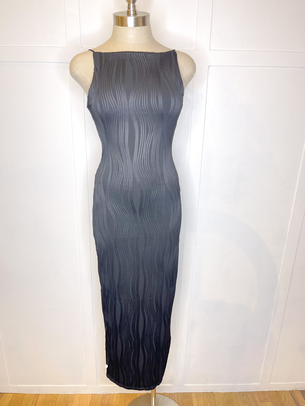 Midi High Neck Wave Dress