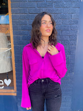 Load image into Gallery viewer, Ruched V Neck Blouse // 3 colors

