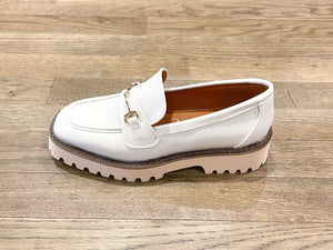 Cream Buckled Loafer