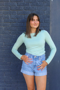 Long Sleeve Side Ruched Top