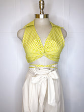 Load image into Gallery viewer, Gingham Collar Twist Crop
