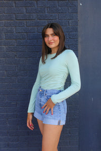 Long Sleeve Side Ruched Top